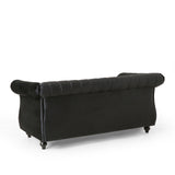 Modern Glam Channel Stitch Loveseat with Nailhead Trim - NH575413