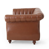 Modern Glam Channel Stitch Loveseat with Nailhead Trim - NH575413