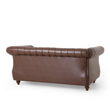 Modern Glam Channel Stitch Loveseat with Nailhead Trim - NH575413