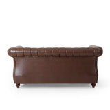 Modern Glam Channel Stitch Loveseat with Nailhead Trim - NH575413