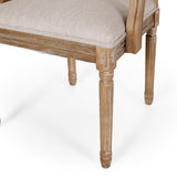 French Country Wood and Cane Upholstered Dining Chair - NH721513