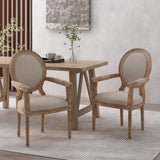 French Country Wood Upholstered Dining Chair - NH241513