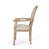 French Country Wood Upholstered Dining Chair - NH241513