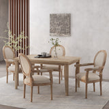 French Country Wood Upholstered Dining Chair - NH241513