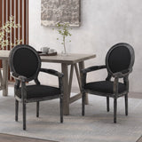 French Country Wood Upholstered Dining Chair - NH241513