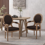 French Country Wood Upholstered Dining Chair - NH241513