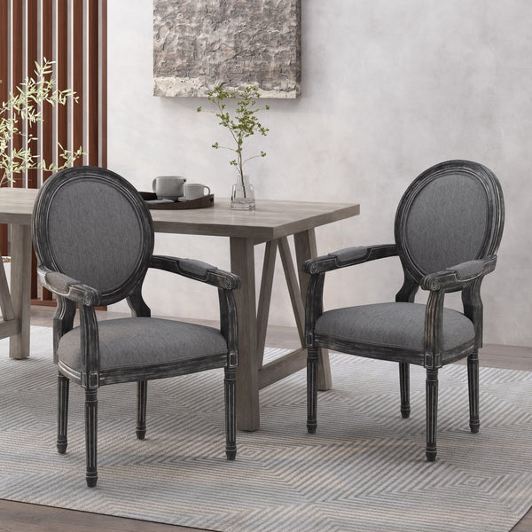 French Country Wood Upholstered Dining Chair - NH241513