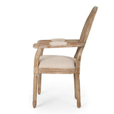 French Country Wood and Cane Upholstered Dining Chair - NH651513