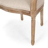 French Country Wood and Cane Upholstered Dining Chair - NH651513