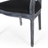 French Country Wood and Cane Upholstered Dining Chair - NH651513