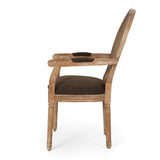 French Country Wood and Cane Upholstered Dining Chair - NH651513