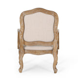 French Country Wood Upholstered Dining Armchair - NH581513