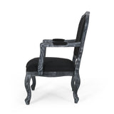 French Country Wood Upholstered Dining Armchair - NH581513