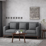 Contemporary Fabric 3 Seater Sofa with Accent Pillows - NH249413