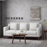 Contemporary Fabric 3 Seater Sofa with Accent Pillows - NH249413