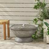 Outdoor Flower Bowl Fountain, Light Gray - NH847413