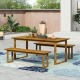 Outdoor Acacia Wood 3 Piece Picnic Set - NH106513