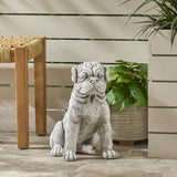 Outdoor Dog Garden Statue, Antique White - NH647413