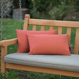 Outdoor Red Water Resistant Rectangular Throw Pillow - NH859203