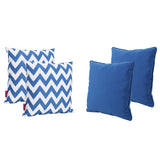 Outdoor Striped Water Resistant Square Throw Pillows - Set of 4 - NH599203