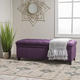 Tufted Fabric Storage Ottoman Bench - NH078692