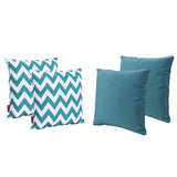 Outdoor Striped Water Resistant Square Throw Pillows - Set of 4 - NH599203