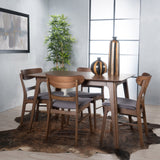 Natural Walnut Finish 50-inch Rectangular 5 Piece Dining - NH253992