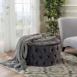 Plush New Velvet Ottoman - NH158992