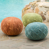 Outdoor Handcrafted Modern Fabric Weave Pouf - NH416003