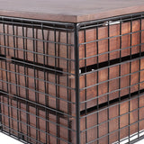 Modern Industrial Handcrafted Mango Wood Storage Bench with Drawers, Cafe Brown and Black - NH823413