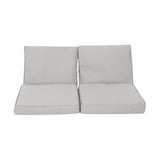 Outdoor Water Resistant Fabric Loveseat Cushions with Piping - NH864313