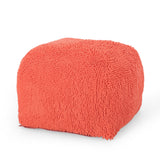 Modern Microfiber Chenille Round Pouf - NH011413