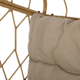 Outdoor/Indoor Wicker Hanging Chair with 8 Foot Chain (NO STAND), Light Brown and Tan - NH592413