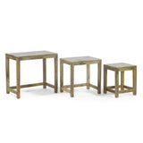 Rustic Handcrafted Mango Wood Nested Side Tables (Set of 3), Natural - NH969413