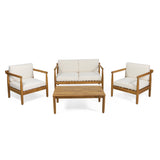 Outdoor Acacia Wood 4 Seater Chat Set - NH868313