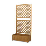 Traditional Rectangular Firwood Planter Box with Trellis - NH905313