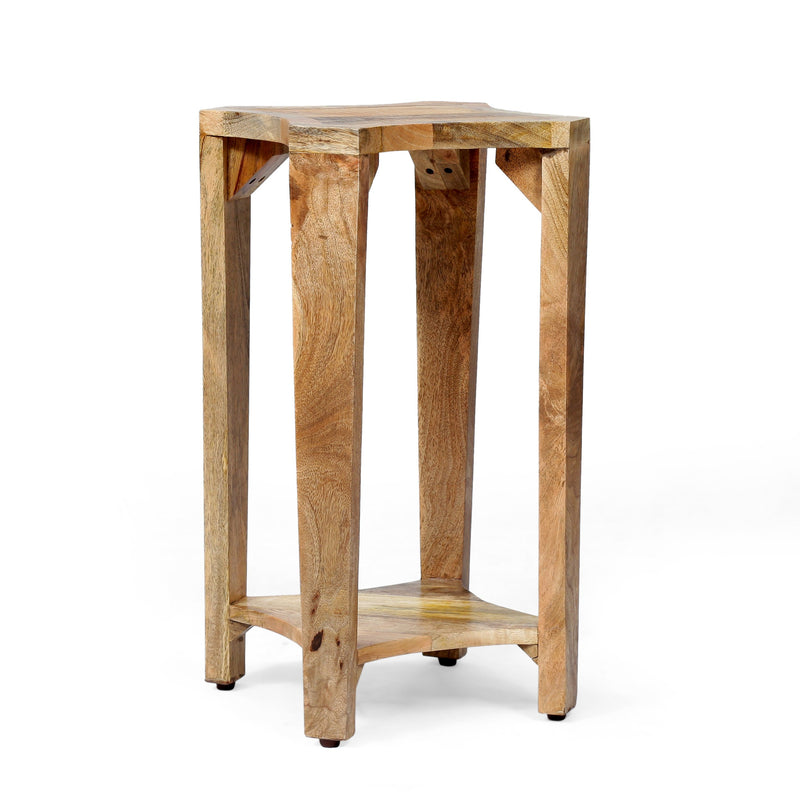 Handcrafted Boho Mango Wood Side Table - NH133313