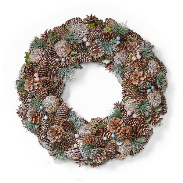 18.5" Pine Cone and Glitter Unlit Artificial Christmas Wreath - NH566313