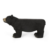 Outdoor Bear Garden Bench, Matte Black - NH595513