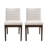 Elisson Mid Century Modern Channel Stitch Dining Chairs, Set of 2