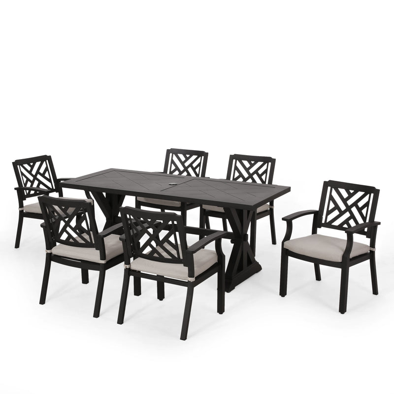 Outdoor Aluminum 7 Piece Dining Set - NH900413