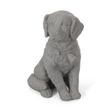 Outdoor Dog Garden Statue, Stone Gray - NH063413