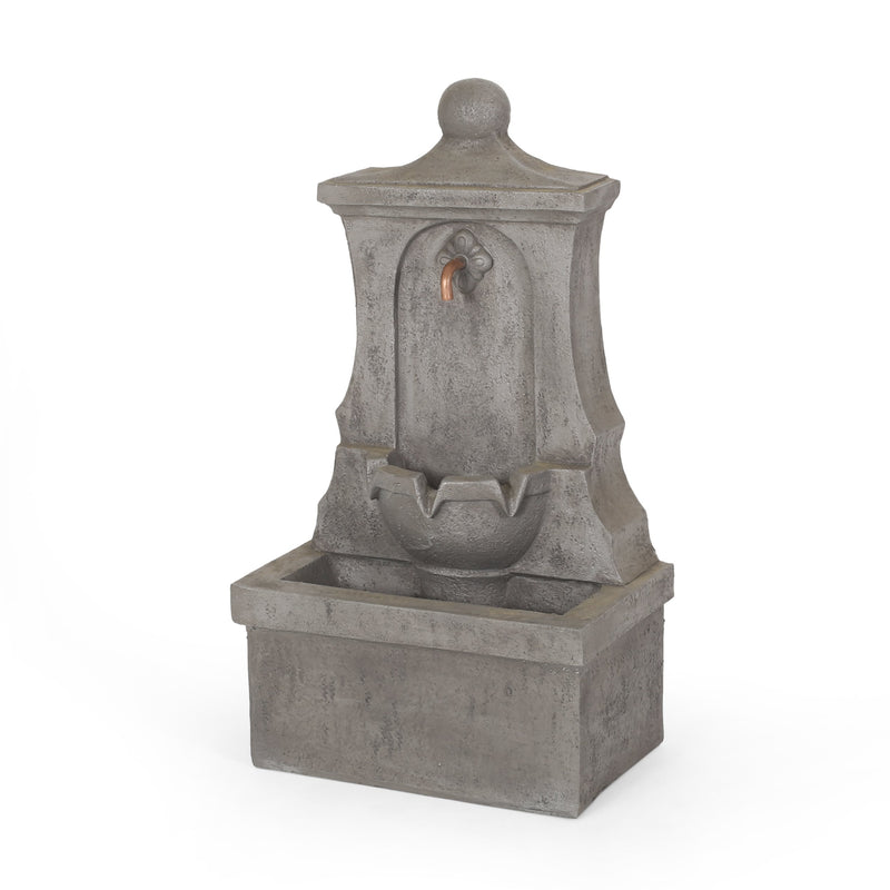 Outdoor 2-Tier Single Spout Fountain, Light Gray - NH947413