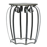 Modern Industrial Handcrafted Mango Wood Side Table, Gray and Black - NH926413