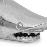 Handcrafted Aluminum Shark Figurines, Set of 2, Raw Nickel - NH475413