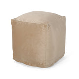 Modern Velveteen Cube Pouf - NH767313