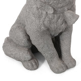 Outdoor Dog Garden Statue, Stone Gray - NH063413