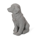 Outdoor Dog Garden Statue, Stone Gray - NH063413