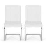 Modern Upholstered Waffle Stitch Dining Chairs, Set of 2 - NH795413