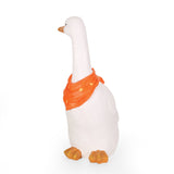 Outdoor Goose Garden Statue, White and Orange - NH879413